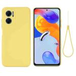 Pure Color Liquid Silicone Shockproof Phone Case for Xiaomi Redmi Note 11E China / Redmi 10 5G Global / Redmi 11 Prime 5G(Yellow)