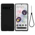 For Google Pixel 7 Pro Pure Color Liquid Silicone Shockproof Phone Case(Black)