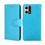 For OPPO Reno7 4G / F21 Pro 4G Crystal Texture Leather Phone Case(Sky Blue)