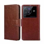 For vivo X80 Pro CN Version Crystal Texture Leather Phone Case(Brown)