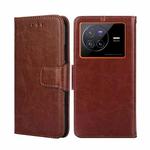 For vivo X80 CN Version Crystal Texture Leather Phone Case(Brown)
