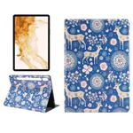 For Samsung Galaxy Tab S8 / Tab S7 Painted Voltage Pen Slot Tablet Smart Case(Blue Elk)