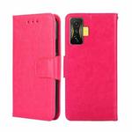 For Xiaomi Redmi K50 Gaming Crystal Texture Leather Phone Case(Rose Red)