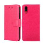 For Sharp Simple Sumaho 6-A201SH Crystal Texture Leather Phone Case(Rose Red)