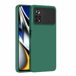 For Xiaomi Poco X4 Pro 5G Eagle Eye Lens Oily Feel Phone Protective Case(Dark Green + Black)