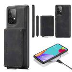 For Samsung Galaxy A33 5G JEEHOOD Magnetic Zipper Horizontal Flip Phone Leather Case(Black)