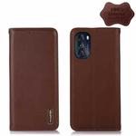 For Motorola Moto G 2022 5G KHAZNEH Nappa Top Layer Cowhide Leather Phone Case(Brown)