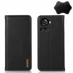 For OnePlus 10R / Ace KHAZNEH Nappa Top Layer Cowhide Leather Phone Case(Black)