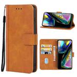 For Motorola Moto G71s Leather Phone Case(Brown)