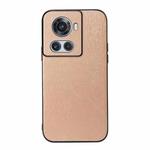 For OnePlus 10R / Ace Wood Texture PU Phone Case(Gold)