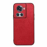 For OnePlus 10R / Ace Wood Texture PU Phone Case(Red)