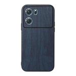 For OPPO K10 5G Wood Texture PU Phone Case(Blue)