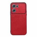 For OPPO K10 5G Wood Texture PU Phone Case(Red)