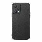For OPPO Realme 9 Pro / Realme V25 Wood Texture PU Phone Case(Black)
