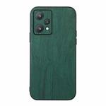 For OPPO Realme 9 Pro / Realme V25 Wood Texture PU Phone Case(Green)