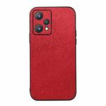For OPPO Realme 9 Pro / Realme V25 Wood Texture PU Phone Case(Red)