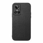 For OPPO Realme GT Neo3 Wood Texture PU Phone Case(Black)