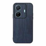 For vivo S15e Wood Texture PU Phone Case(Blue)