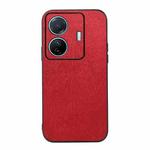 For vivo S15e Wood Texture PU Phone Case(Red)