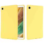 For Samsung Galaxy Tab A7 Lite Solid Color Liquid Silicone Shockpoof Tablet Case(Yellow)