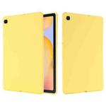 For Samsung Galaxy Tab S6 Lite Solid Color Liquid Silicone Shockpoof Tablet Case(Yellow)