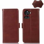 For OnePlus 10R / Ace Crazy Horse Top Layer Cowhide Leather Phone Case(Brown)