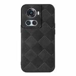 For OnePlus 10R / Ace Weave Plaid PU Phone Case(Black)