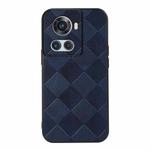 For OnePlus 10R / Ace Weave Plaid PU Phone Case(Blue)