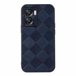 For OPPO A57 5G 2022 Weave Plaid PU Phone Case(Blue)