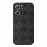 For OPPO K10 5G Weave Plaid PU Phone Case(Black)