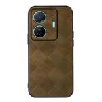 For vivo S15e Weave Plaid PU Phone Case(Green)