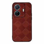 For vivo S15e Weave Plaid PU Phone Case(Brown)