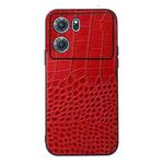 For OPPO K10 5G Crocodile Top Layer Cowhide Leather Phone Case(Red)