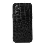 For OPPO K10 Pro 5G Crocodile Top Layer Cowhide Leather Phone Case(Black)