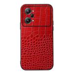 For OPPO K10 Pro 5G Crocodile Top Layer Cowhide Leather Phone Case(Red)