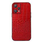 For OPPO Realme 9 Pro / Realme V25 Crocodile Top Layer Cowhide Leather Phone Case(Red)