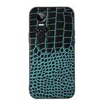 For OPPO Realme GT Neo3 Crocodile Top Layer Cowhide Leather Phone Case(Cyan Blue)