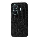For vivo S15e Crocodile Top Layer Cowhide Leather Phone Case(Black)