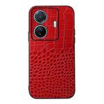 For vivo S15e Crocodile Top Layer Cowhide Leather Phone Case(Red)