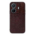 For vivo S15e Crocodile Top Layer Cowhide Leather Phone Case(Coffee)