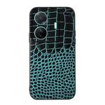 For vivo S15e Crocodile Top Layer Cowhide Leather Phone Case(Cyan Blue)