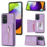 For Samsung Galaxy A71 4G Zipper Card Holder Phone Case(Purple)