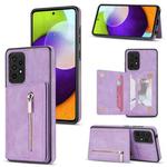 For Samsung Galaxy A52 / A52s Zipper Card Holder Phone Case(Purple)