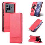 For vivo X80 Pro AZNS Magnetic Calf Texture Leather Phone Case(Red)