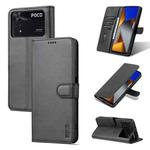 For Xiaomi Poco M4 Pro 4G AZNS Skin Feel Calf Texture Flip Leather Phone Case(Black)