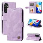 For Infinix Note 11 Skin Feel Life Tree Metal Button Leather Phone Case(Purple)