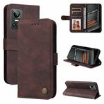 For OPPO Realme GT Neo3 Skin Feel Life Tree Metal Button Leather Phone Case(Brown)