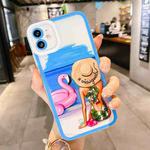 For iPhone 13 Painted Pattern Girl TPU Phone Case(Blue)