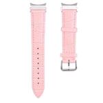 For Samsung Galaxy Watch4 40mm/44mm Slub Texture Leather Watch Band(Pink)