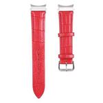 For Samsung Galaxy Watch4 40mm/44mm Slub Texture Leather Watch Band(Red)